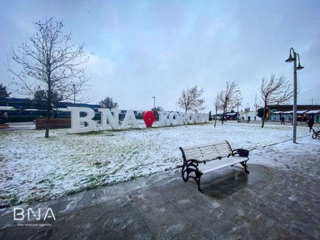 Qarlı havaya görə Bakının bəzi yollarında sürət həddi endirildi - FOTO