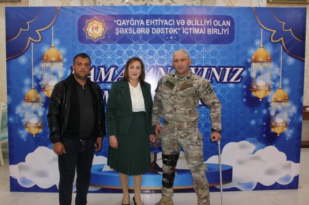 “Qayğıya Ehtiyacı və Əlilliyi Olan Şəxslərə Dəstək” İctimai Birliyi şəhid ailələri və qazilər üçün iftar süfrəsi təşkil edib