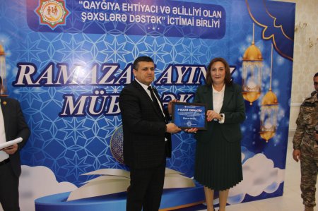 “Qayğıya Ehtiyacı və Əlilliyi Olan Şəxslərə Dəstək” İctimai Birliyi şəhid ailələri və qazilər üçün iftar süfrəsi təşkil edib