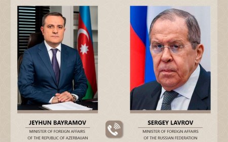 Ceyhun Bayramovla Sergey Lavrov Tehran görüşünün nəticələrini müzakirə ediblər